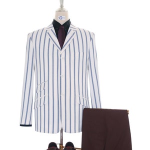 Boating Blazer | White and Blue Striped Blazer