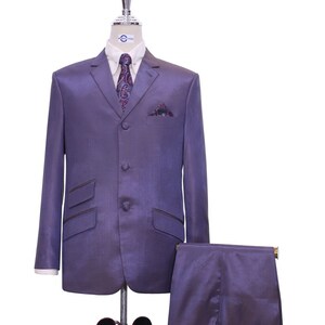 Brown and Purple Two Tone Suit