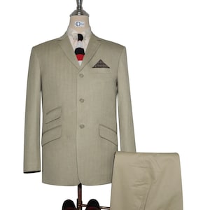 Chaqueta de tweed - Chaqueta de tweed de espiga beige