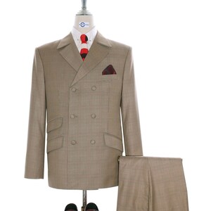 Double Breasted Suit | Brown Prince Of Wales Check Suit