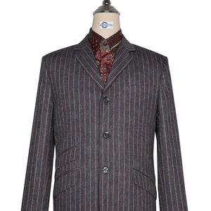 Boating Blazer - Charcoal Grey and Red Striped Blazer