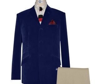 Velvet Jacket - 60s Mod Vintage Style Navy Blue Jacket
