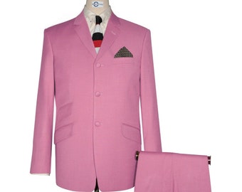 Mod Suit - 60s Vintage Style Hot Pink Suit