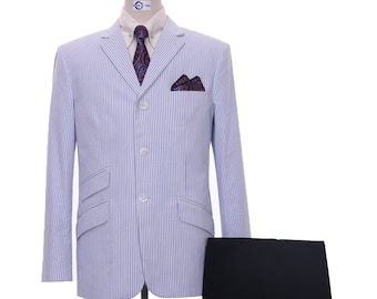 60年代モッズファッション メンズ シアサッカー レッドベリーカラー