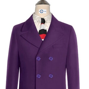 【VINTAGE】 double breasted setup purple 60's Retro Purple Double Breasted Pea Coat - Etsy