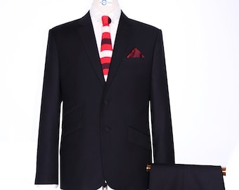 Two Button Suit - Black Suit for Men