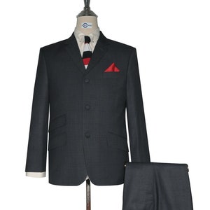 Mod Suit - Charcoal Prince Of Wales Check Notch Label Suit