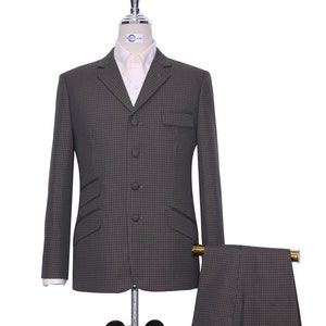 Dark Brown And Black Houndstooth Suit