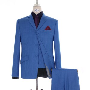 3 Piece Suit | Blue Prince Of Wales Check Suit