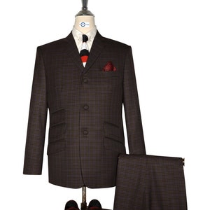 60s Vintage Style Chocolate Brown Goldhawk Suit