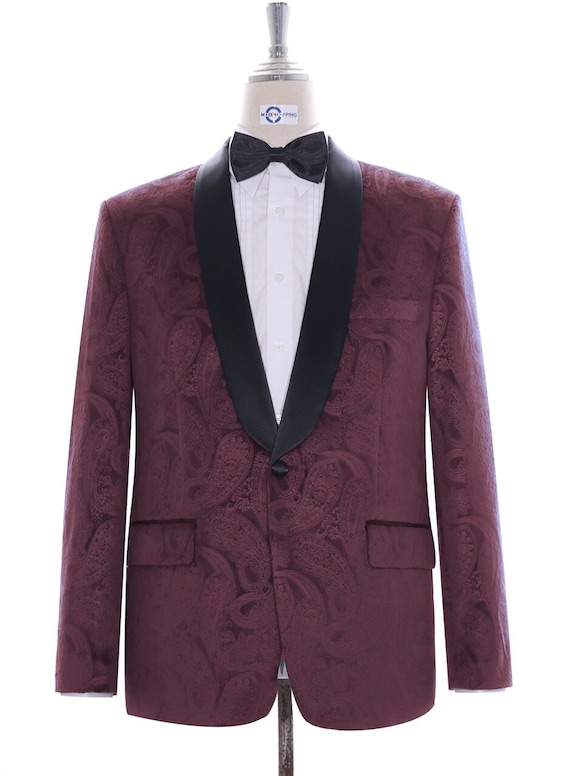Tuxedo Jacket Burgundy Paisley Tuxedo Jacket UK