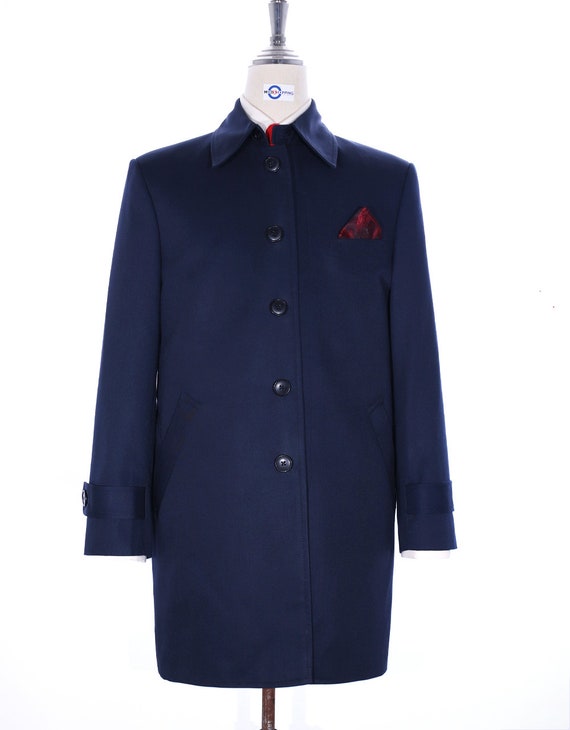 Original Navy Blue Mac Coat for Men