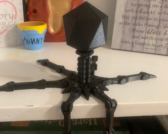 Articulated Bacteriophage Model Closed Genome 3D Printed