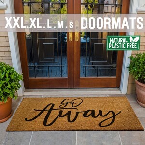 Go Away Extra Large Doormat Natural Eco Friendly Coir Rubber Double Door Mat PLASTIC FREE Funny Welcome Porch Outdoor Door Mat  297