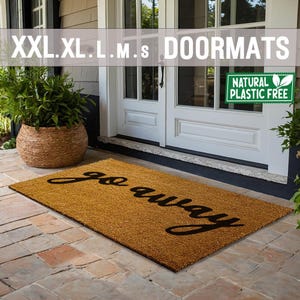Go Away Extra Large Doormat Natural Eco Friendly Coir Rubber Double Door Mat PLASTIC FREE Funny Welcome Porch Outdoor Door Mat  153
