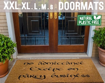 No Admittance Except On Party Busines Extra Large Doormat Natural Eco-Friendly Coir Rubber Double Door Mat Boho Funny Welcome 88