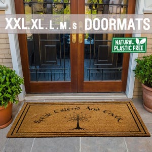 Speak Friend and Enter Extra Large Doormat Natural Eco Friendly Coir Rubber Funny Welcome Double Door Mat PLASTIC FREE Geek Nerd Gift 35