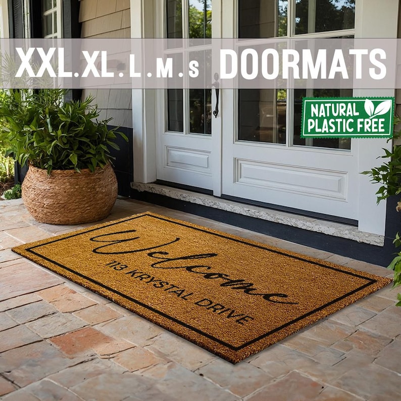 Personalized Address Extra Large Doormat Natural Eco Friendly Coir