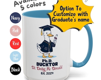 Personalized PhD Graduation Mug: Funny Ducktor Gift