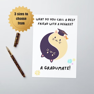 Grappige beste vriend graduatiekaart voor afgestudeerde vriend Gefeliciteerd kaart voor beste vriend graduatiegift voor haar afgestudeerde aangepaste kaart