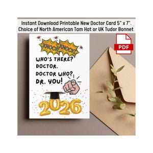 Funny New Doctor Graduation Card: PhD-cadeau (digitale download)