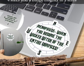 Grappige menopauzesticker: laptopsticker, sticker waterfles