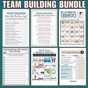 Team Building Games Bundle Work Party Games for Team Building Staff Appreciation Happy Hour Ideas Printable Games For Team Building Event