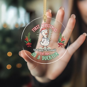 Gepersonaliseerde arts afstuderen acrylornament, grappig Ducktor-cadeau