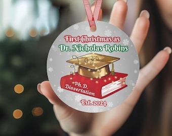 Custom PhD Graduation Ornament: Doctor, Dissertation Gift