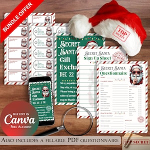 Fragebogen zu Weihnachten, Weihnachtsgeschenk Börse, Weihnachtsmann Vorlage, Weihnachtsmann Bundle, Weihnachtsmann Kit, Feiertagsbörse