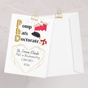 Carte de remise des diplômes de doctorat pour doctorat Carte de doctorat pour doctorat Carte de félicitations pour doctorat Carte personnalisée pour doctorat Cadeau pour doctorat