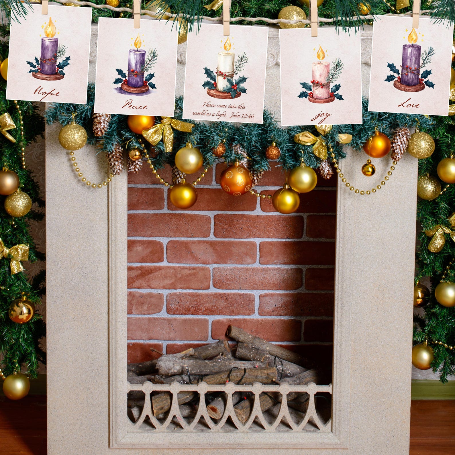 Printable Advent Candles, Christmas Art Decor, Christian Home, Catholic ...