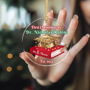 Décoration de Noël PhD, premier Noël en tant que docteur 2024, cadeau de doctorat, cadeau de remise des diplômes, cadeau de vacances personnalisé, cadeau de Noël personnalisé PhD