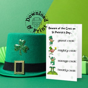 Carte de la Saint-Patrick imprimable pour la Saint-Patrick, carte à téléchargement numérique pour le cadeau de la Saint-Patrick, joyeux Saint-Patrick, drôle de Saint-Patrick