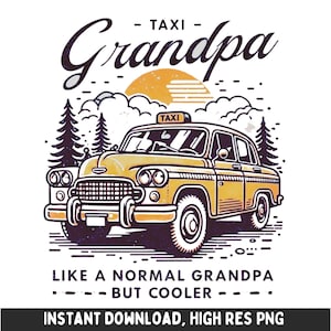 Grand-père taxi PNG rétro grand-père papas taxi promu au rang de grand-père grands-parents fichier numérique grand-mère PNG mamans taxi nounou