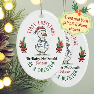 Funny Doctor Graduation Christmas Ornament, Personalized Ducktor Gift