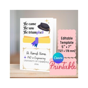 PhD Graduierung Karte, Doktorkappe Design (Digitaler Download)