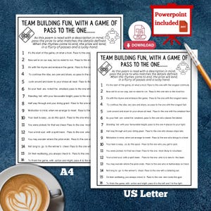 Team Building Games Office Games Team Building Pass the Prize Game Happy Hour Office Party Printable Get To Know Me Questionnaire Coworker
