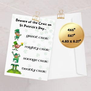 Carte pour la Saint-Patrick, carte pour la Saint-Patrick, cadeau pour la Saint-Patrick, carte pour la Saint-Patrick, drôle de Saint-Patrick
