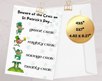Grappige St. Patrick's Day-kaart: Ierse craichumor
