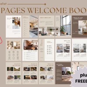 Modello di libro di benvenuto di Airbnb / Modello di guida del manuale dell'host della casa / Modello di Canva immobiliare / Modello di affitto per le vacanze