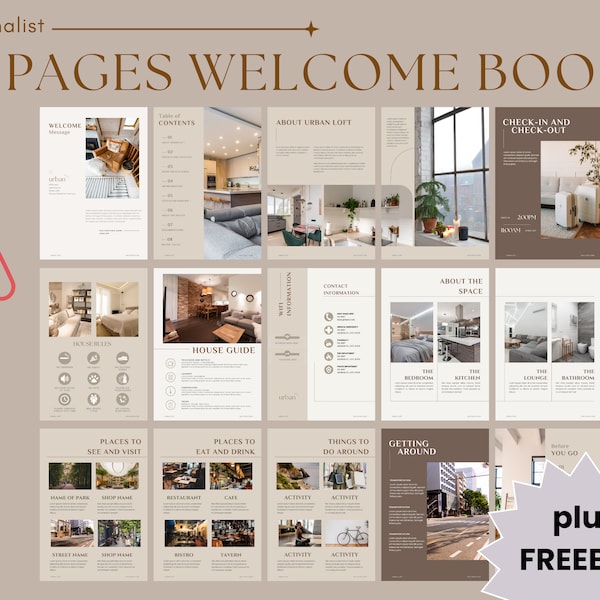 Airbnb Welcome Book Template | House Host Manual Guidebook Template | Real Estate Canva Template | Vacation Rental Template