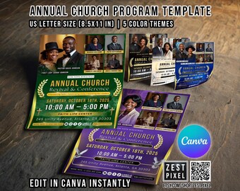 Simple Revival Program Sample Editable Church Revival Program Template, Church Revival Program ...
