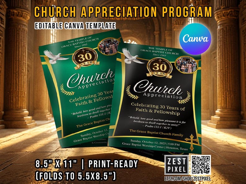 Church Appreciation Program Template | Pastor Anniversary Service ...
