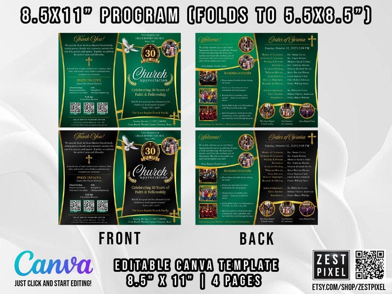 Church Appreciation Program Template | Pastor Anniversary Service ...
