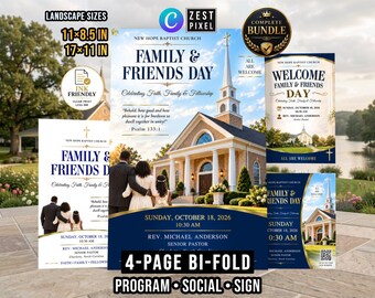 Family and Friends Day Program Template (Canva Editable)