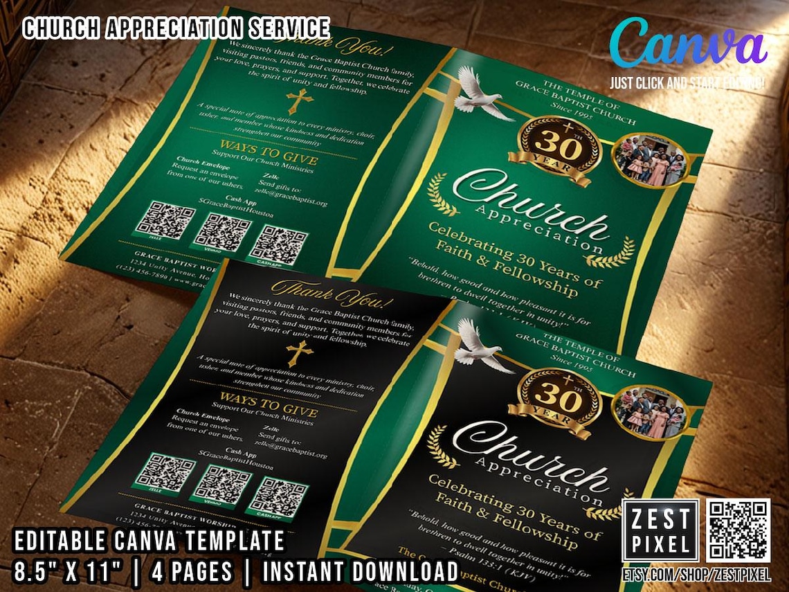 Church Appreciation Program Church Appreciation Program Template | Pastor Anniversary Service ...