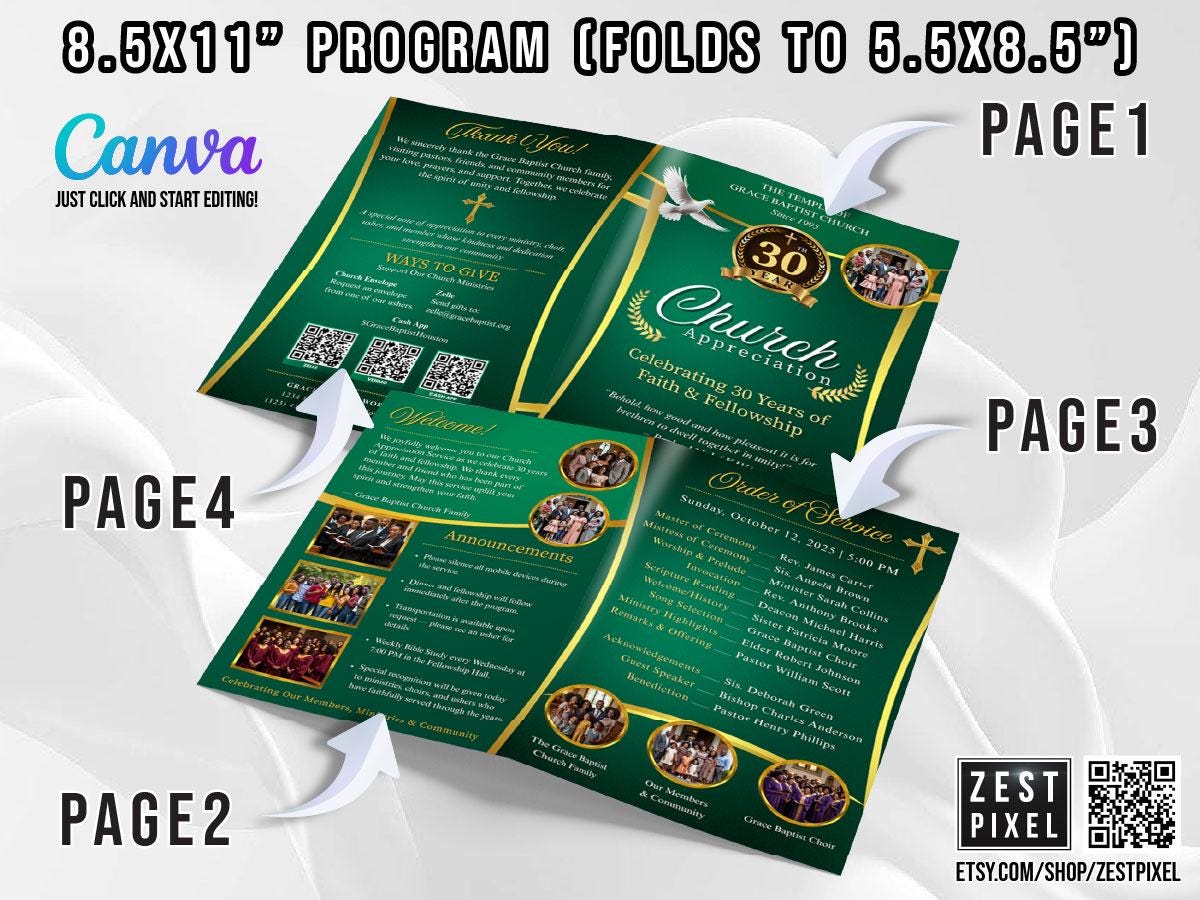 Church Appreciation Program Church Appreciation Program Template | Pastor Anniversary Service ...