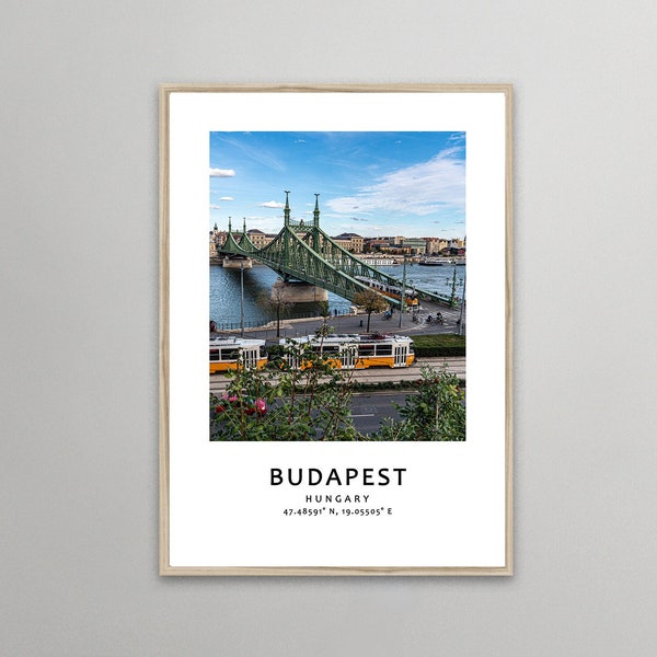 Photo de voyage Budapest Liberty Bridge Hongrie Photo de voyage Europe Art mural Décoration murale Impression et impression encadrée classique