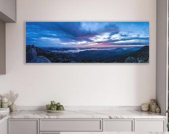 Cloudy Sunrise Mount Wellington Hobart Tasmania Australia Photography Tasmanian Wall Art Tassie Seascape Poster Physical Print